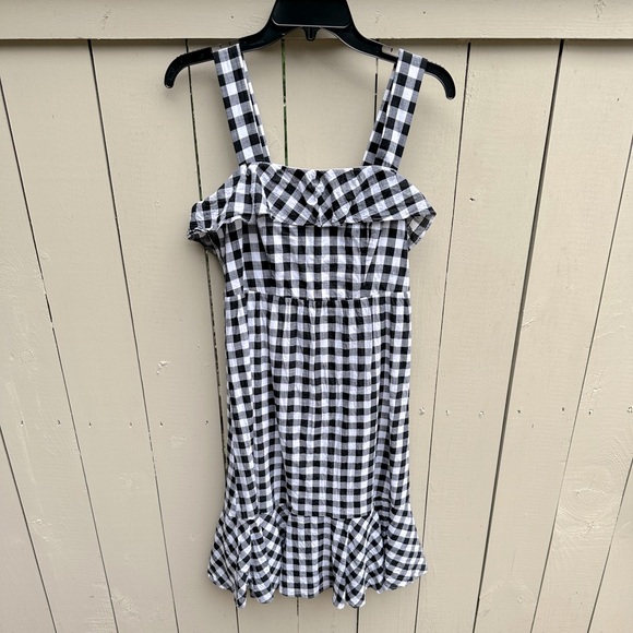 J Crew black and white cotton MIDI Dress in Gingham Size 2 EUC - Picture 4 of 8